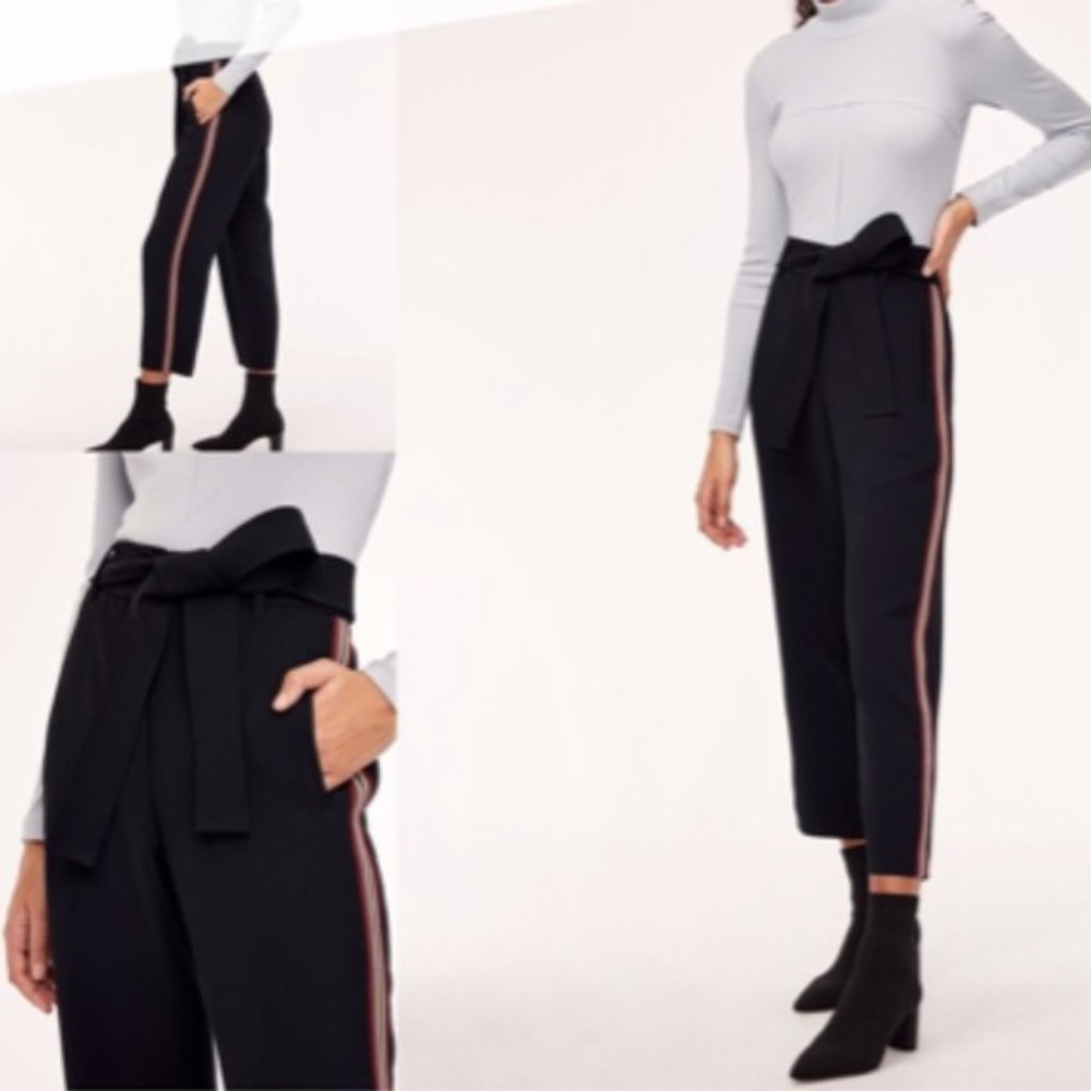 Wilfred Aritzia Jallade Crepe Pant in Black and Rust Size 4 High Waisted